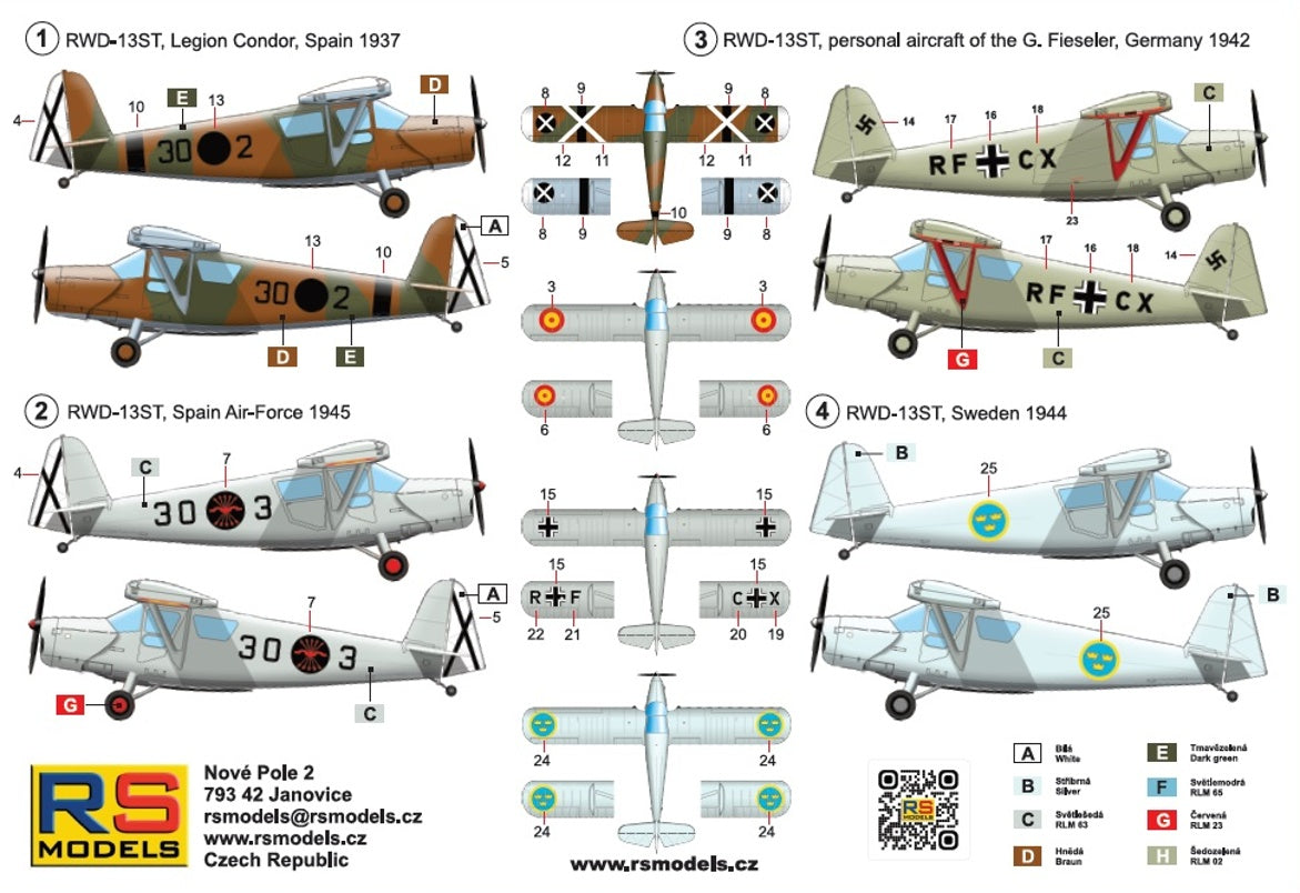 RS Models RSMI92307 1:72 RWD-13 Legion Condor