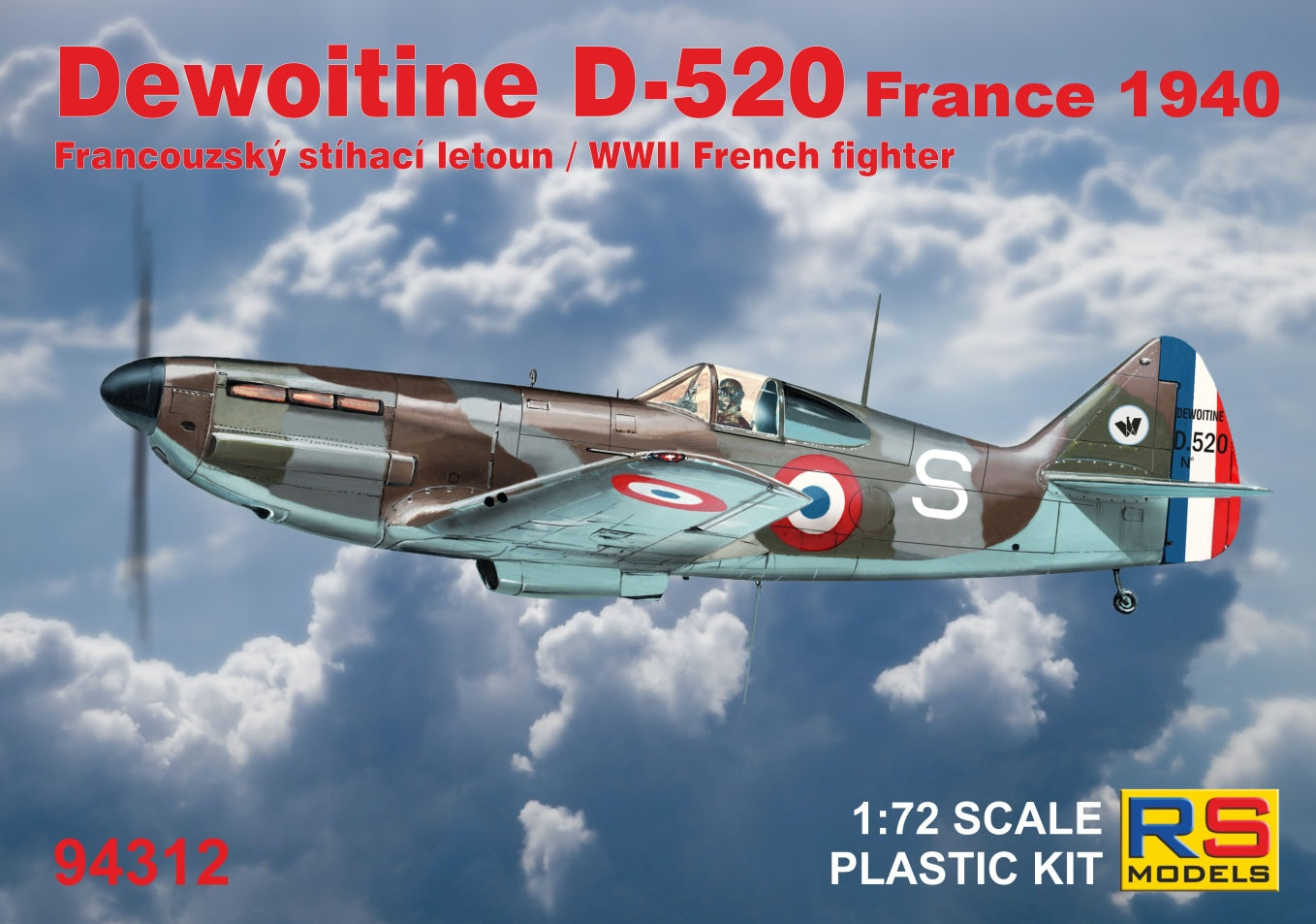 RS Models 92312 1:72 Dewoitine D-520 France 1940 / 5 decal version