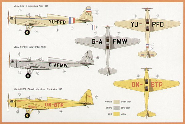 RS Models 92039 1:72  Zlin-XII open cockpit 2 Czechoslovakia and Slovakia WWII