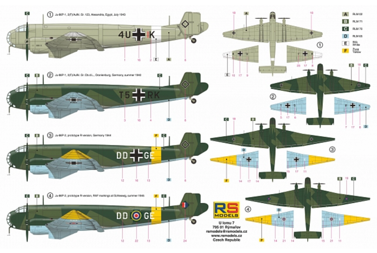 RS Models 92077 1:72 Junkers Ju-86P