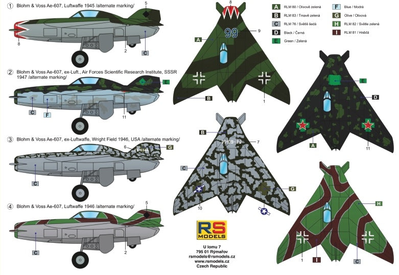 RS Models 92087 1:72 Blohm-und-Voss Ae-607 German Project