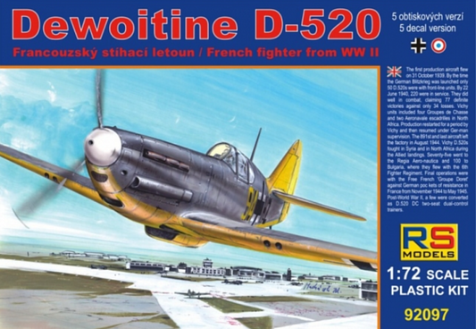 RS Models 92097 1:72  Dewoitine D.520 Decals Luftwaffe