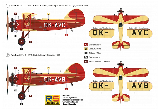 RS Models 94003 1:72 Avia Ba.422