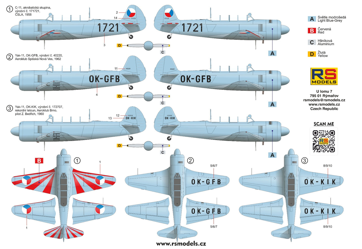 RS Models 94009 1:72 Yak-11 / C-11