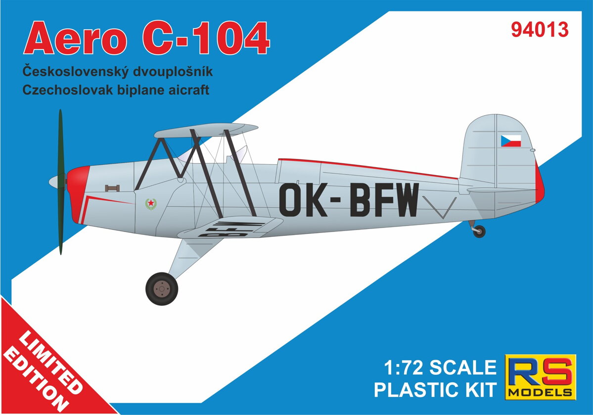 RS Models 94013 1:72 Aero C-104 2 decal v. for Czechoslovakia