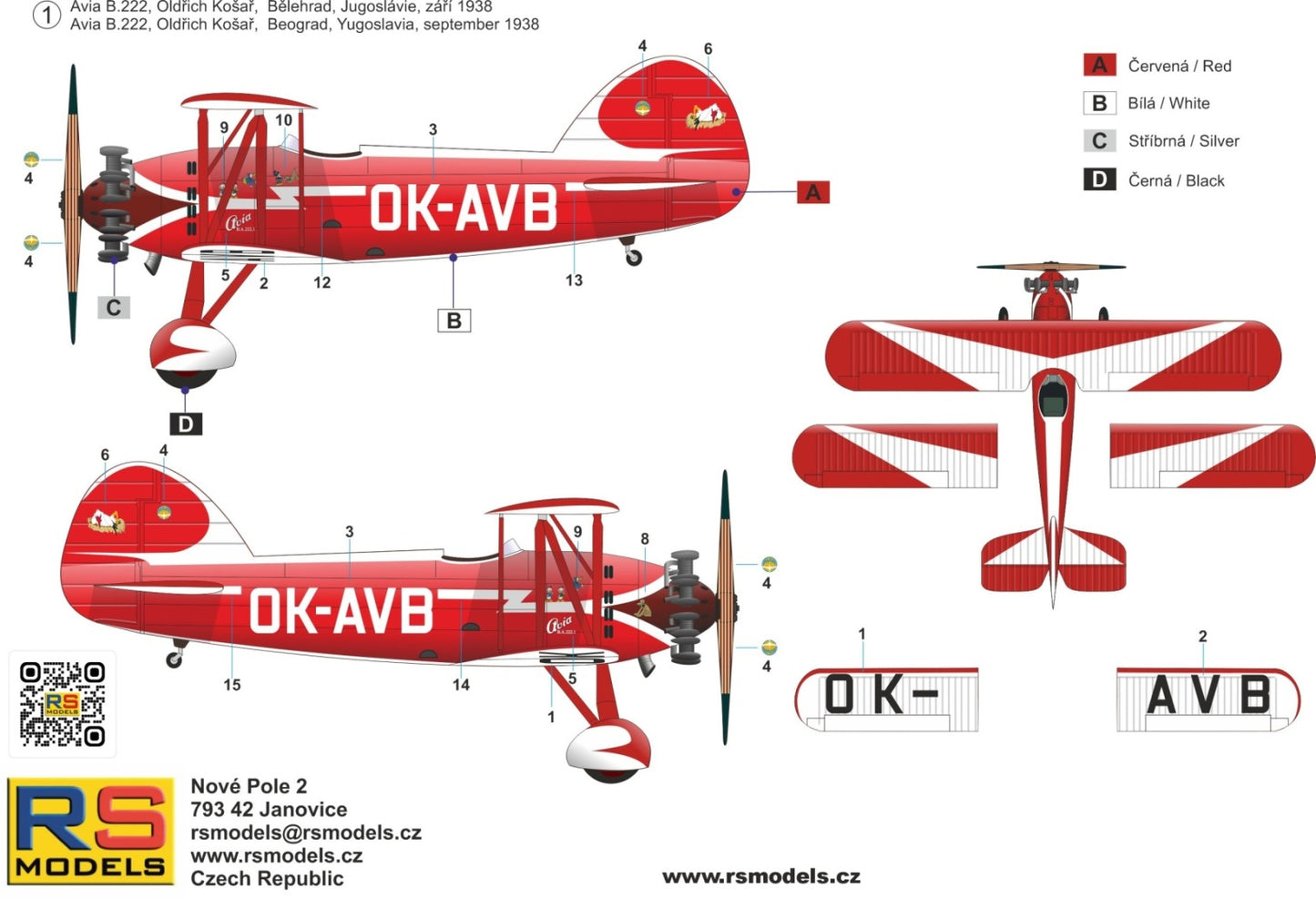 RS Models RSMI94016 1:72 Avia Ba.222