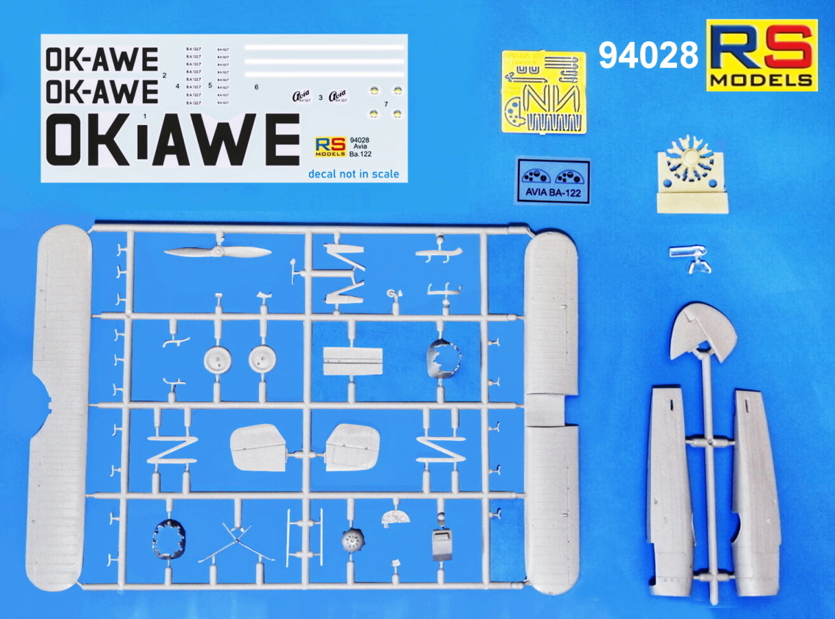 RS Models 94028 1:72 Avia Ba.122 OK-AWE Berlin 36 1 decal. version for Czechoslovakia RP+PE