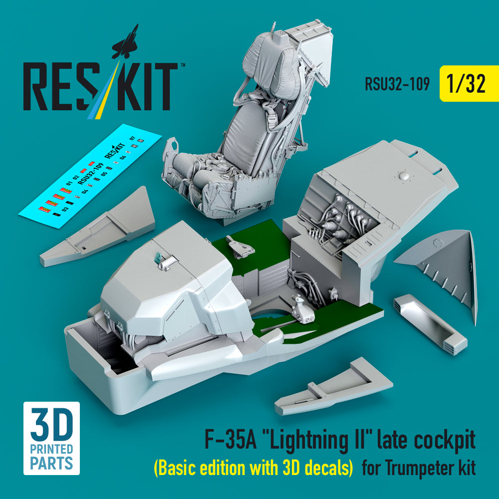 ResKit RSU32-0109 1:32 Lockheed-Martin F-35A  Lightning II  late cockpit (Basic edition with 3D-decals)