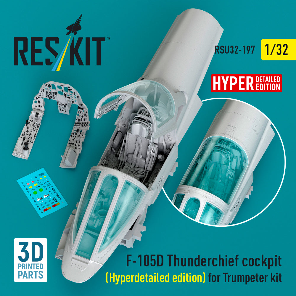 ResKit RSU32-0197 1:32 Republic F-105D Thunderchief cockpit (Hyper-detailed edition)