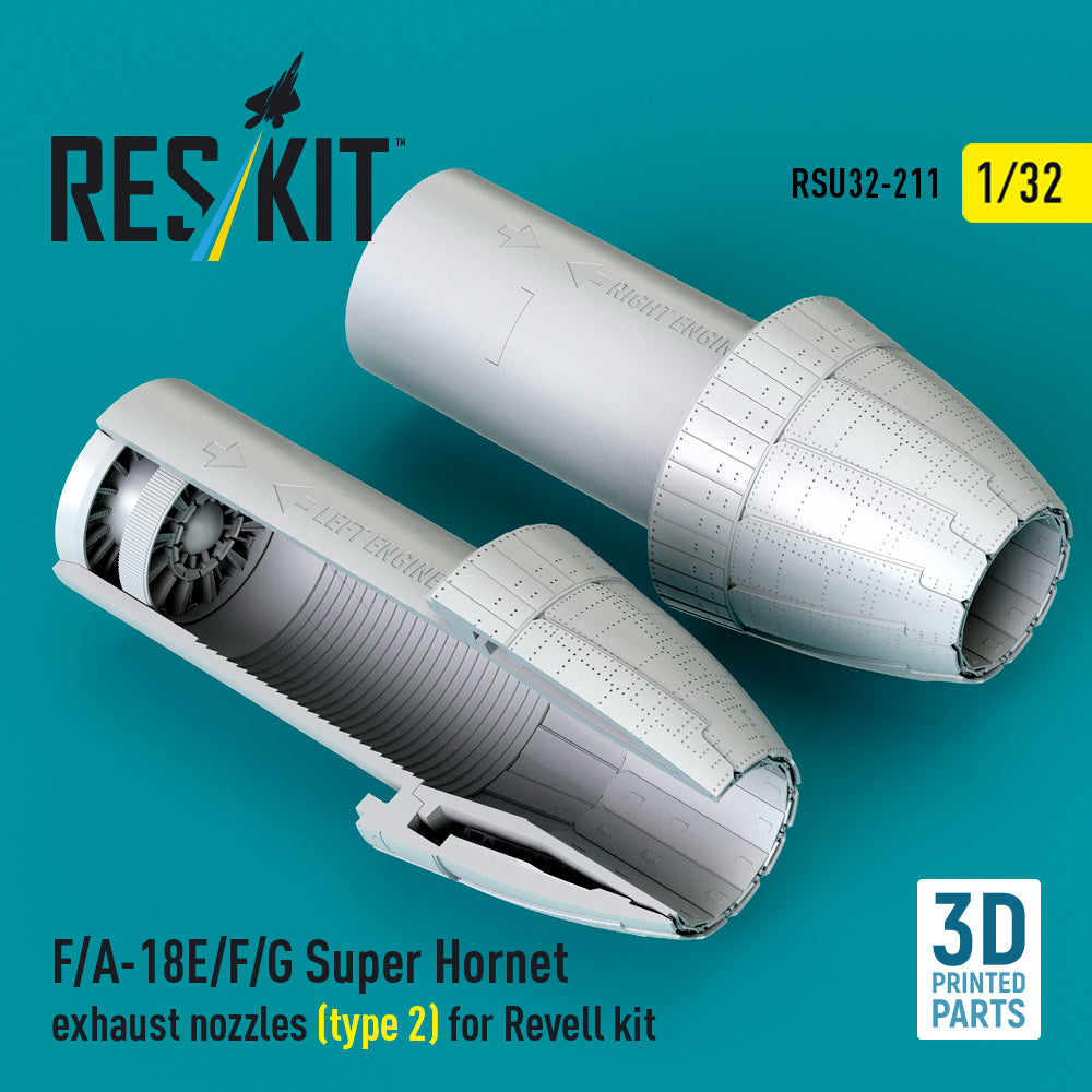 ResKit RSU32-211 1:32 F/A-18E/F/A-18F/F/A-18G Super Hornet exhaust nozzles (type 2)