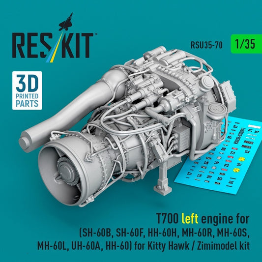 ResKit RSU35-0070 1:35 T700 Left engine – complete powerplant detail