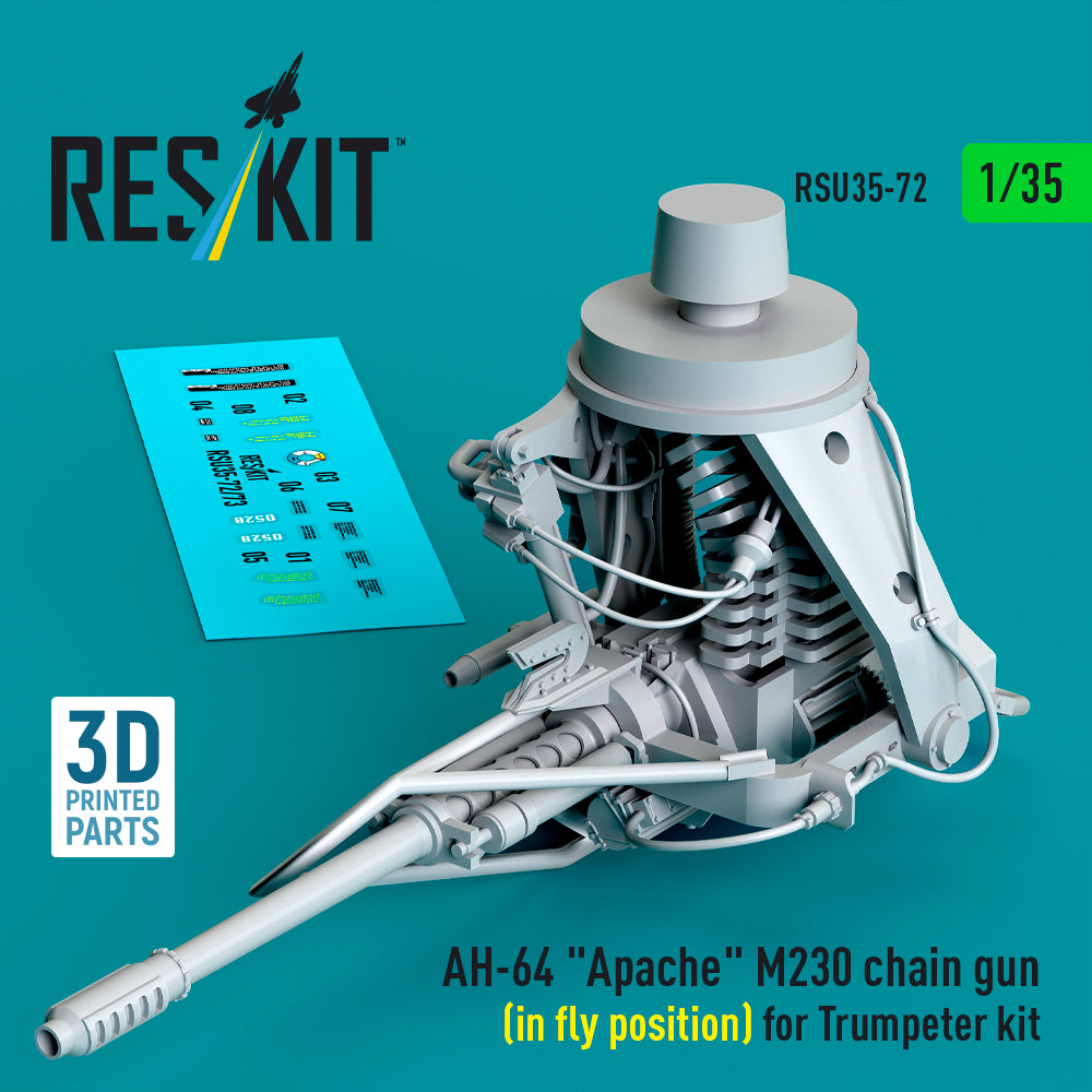 ResKit RSU35-72 1:35 Bell/Boeing AH-64 Apache M230 chain gun (in fly position)
