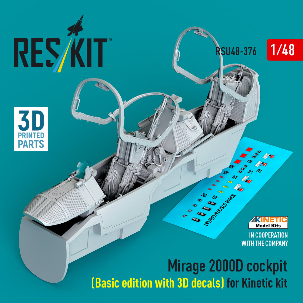 ResKit RSU48-0376 1:48 Dassault Mirage 2000D cockpit (Basic edition with 3D-decals)