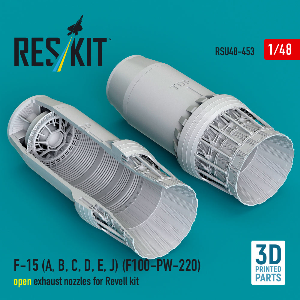 ResKit RSU48-453 1:48  F-15A, F-15B, F-15C, F-15D, F-15E, JF-15 Eagle (F100-PW-220) open exhaust nozzles