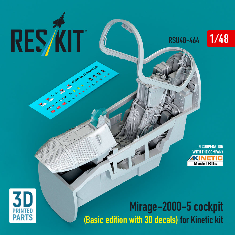ResKit RSU48-464 1:48 Dassault_Mirage 2000 -5 cockpit (Basic edition with 3D-decals)