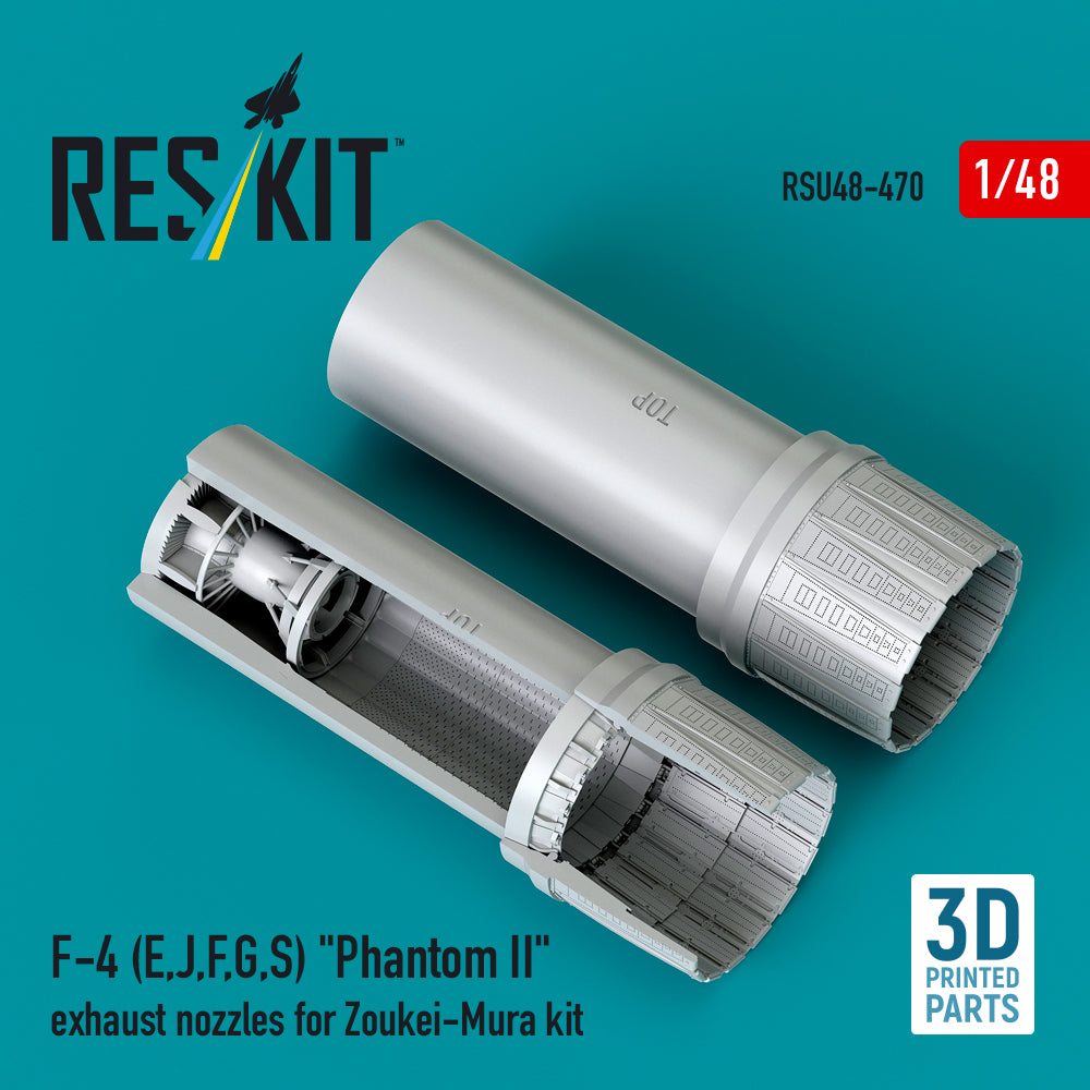 ResKit RSU48-0470 1:48 McDonnell F-4E, F-4J, F-4F, F-4G, F-4S Phantom II exhaust nozzles