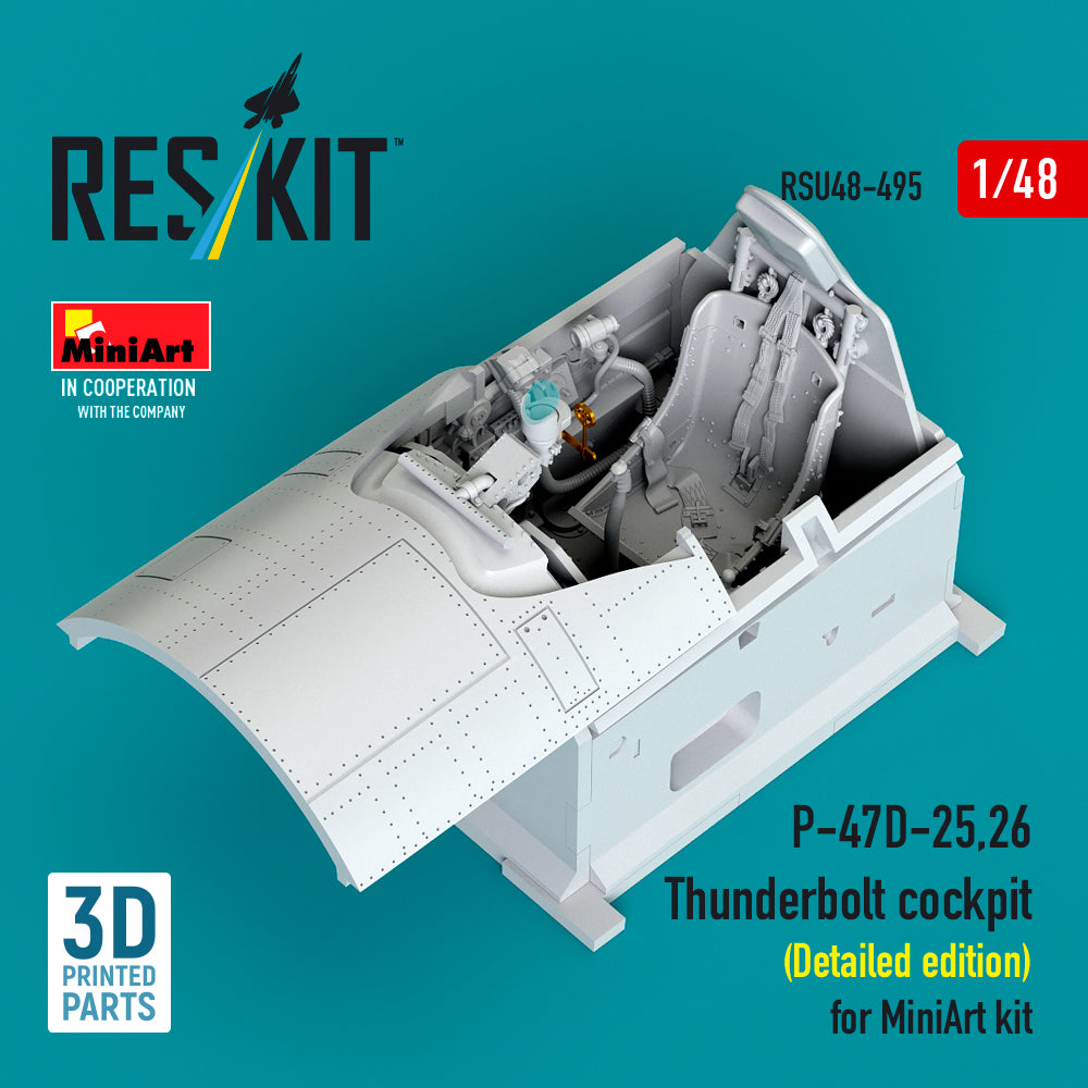ResKit RSU48-495 1:48 P-47D-25/P-47D-26 Thunderbolt cockpit (Detailed edition)