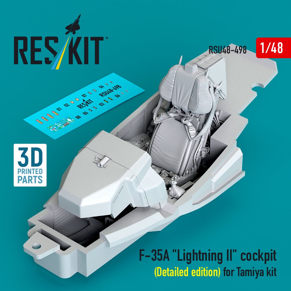 ResKit RSU48-498 1:48 F-35A Lightning II cockpit (Detailed edition)