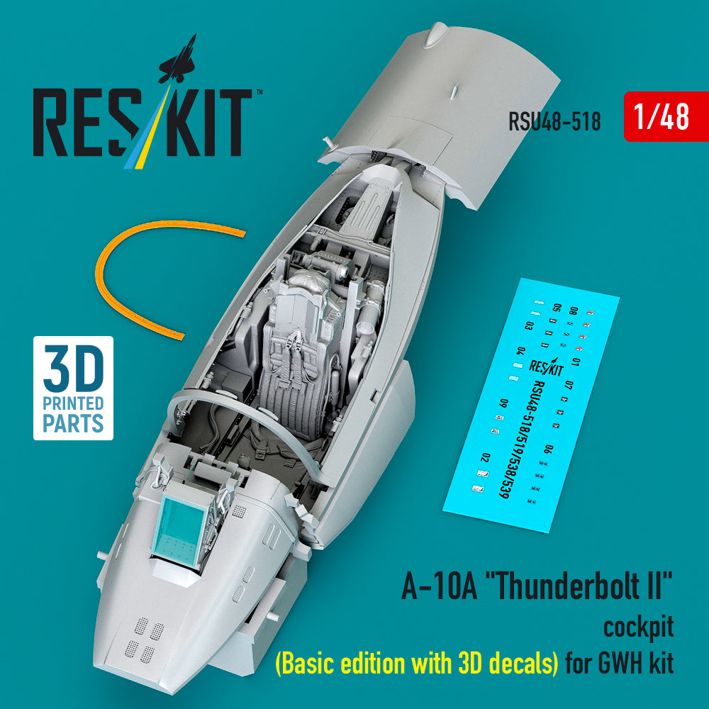 ResKit RSU48-518 1:48 Fairchild A-10A Thunderbolt II cockpit (Basic edition with 3D-decals)