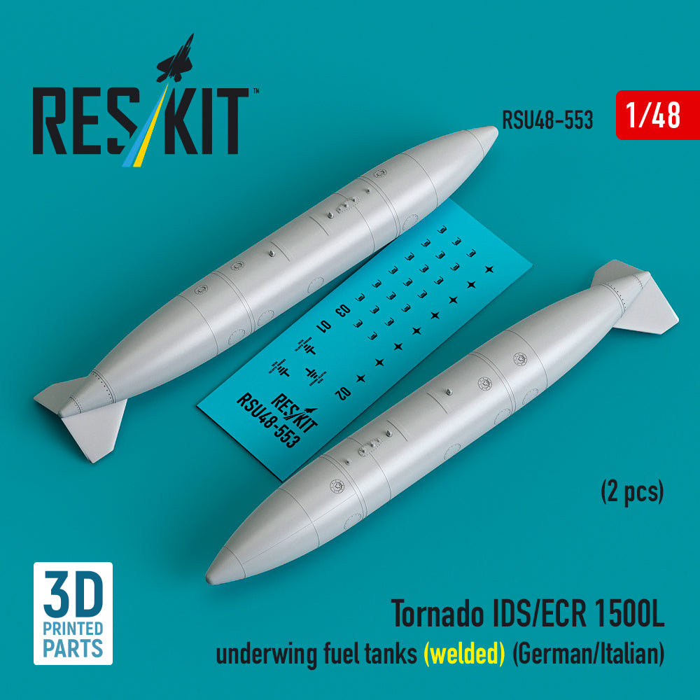 ResKit RSU48-553 1:48 Panavia Tornado IDS/ECR 1500L underwing fuel tanks (welded)