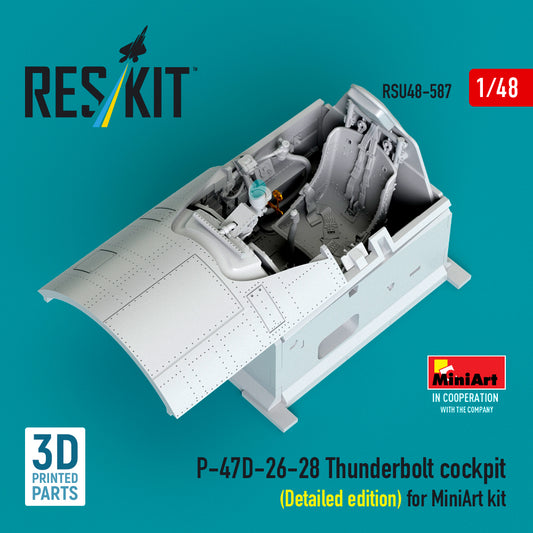 ResKit RSU48-587 1:48 P-47D-26-28 Thunderbolt cockpit (Detailed edition)