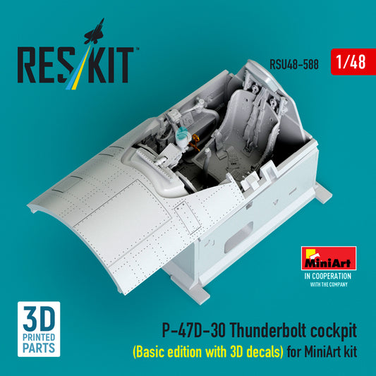 ResKit RSU48-588 1:48 P-47D-30 Thunderbolt cockpit (Basic edition with 3D decals)