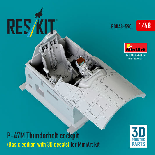 ResKit RSU48-590 1:48 P-47M Thunderbolt cockpit (Basic edition with 3D decals)