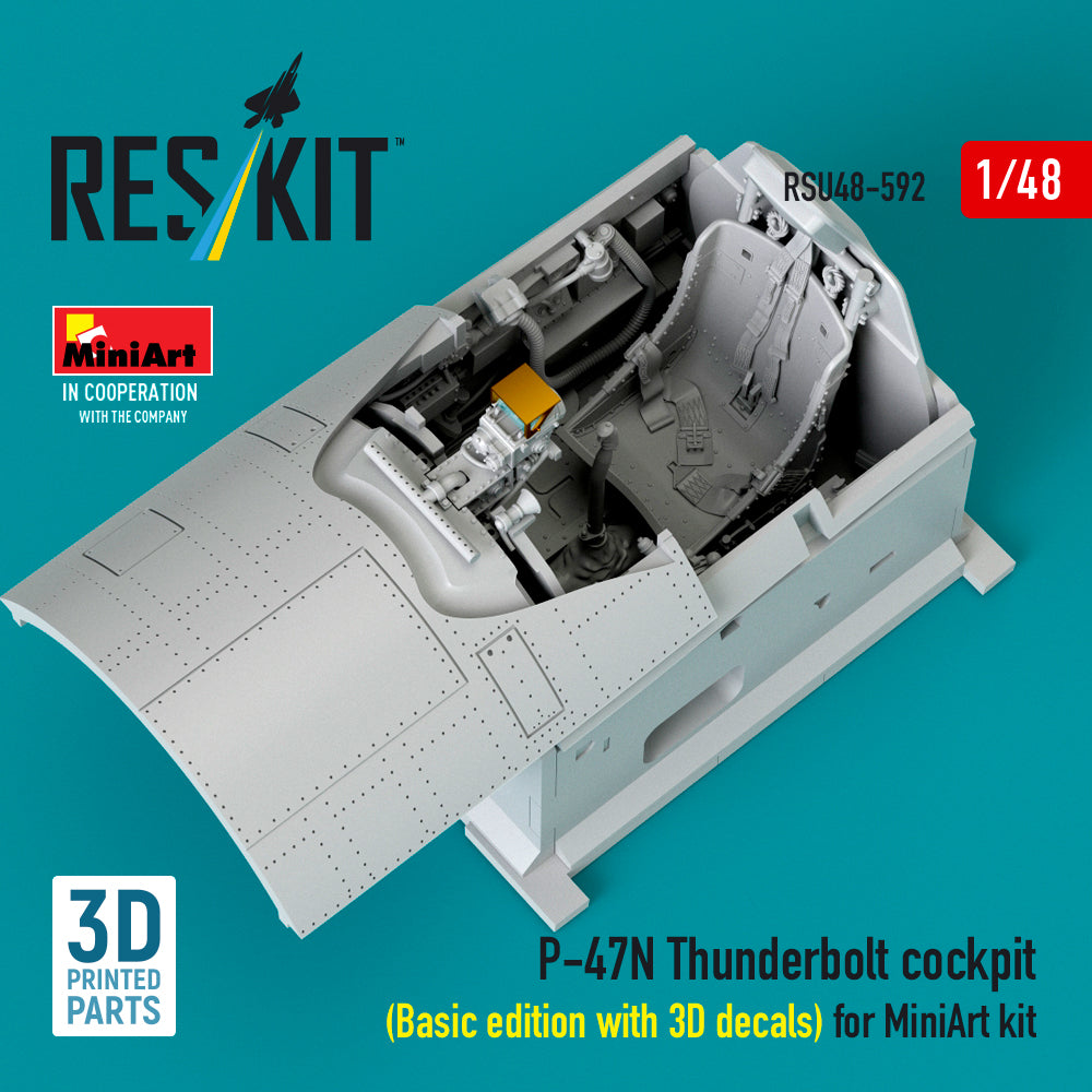 ResKit RSU48-592 1:48 P-47N Thunderbolt cockpit (Basic edition with 3D decals)