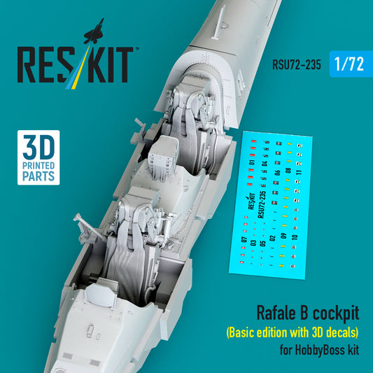 ResKit RSU72-235 1:72 Dassault Rafale B cockpit (Basic edition with 3D decals)