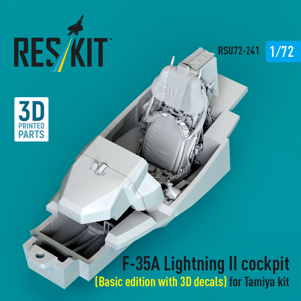 ResKit RSU72-241 1:72 F-35A Lightning II cockpit (Basic edition with 3D decals)