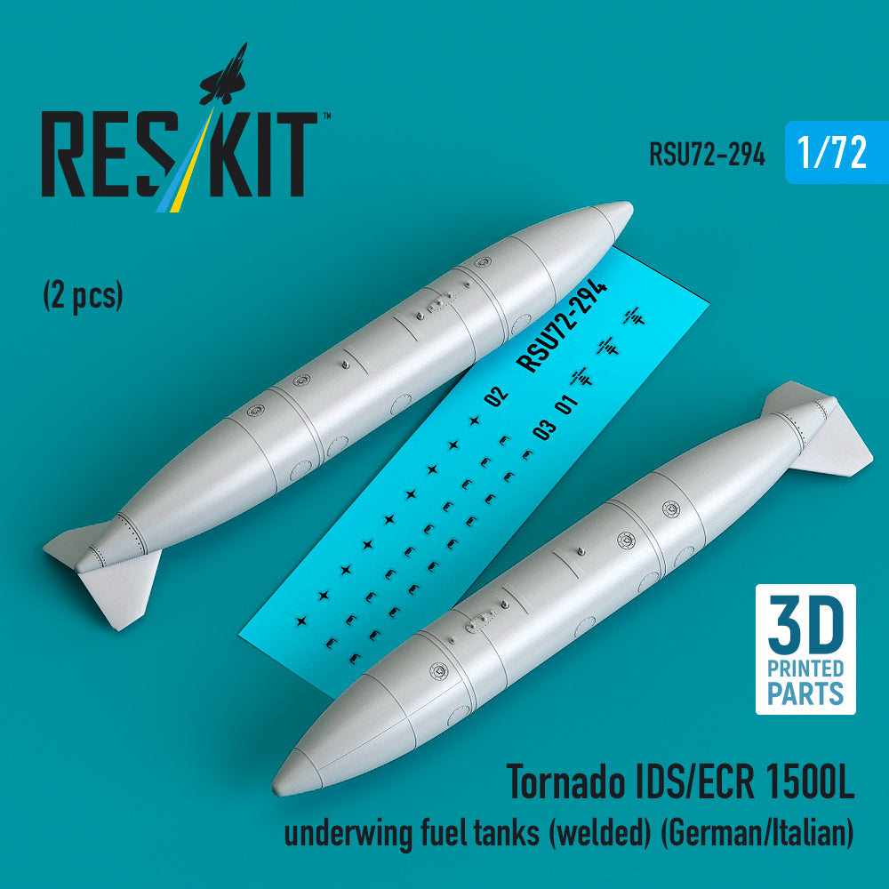 ResKit RSU72-294 1:72 Panavia Tornado IDS/ECR 1500L underwing fuel tanks (welded)