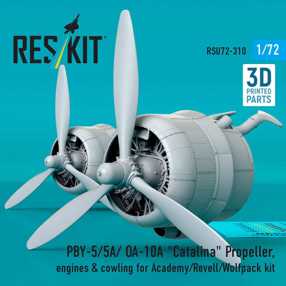 ResKit RSU72-0310 1:72 Consolidated PBY-5/PBY-5A/OA-10A  Catalina  Propeller, engines & cowling