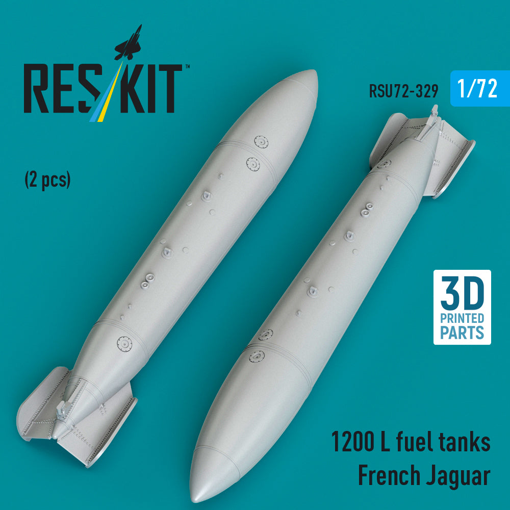 ResKit RSU72-329 1:72 1200l fuel tanks French Sepecat Jaguar (2 pcs) (3D Printed)