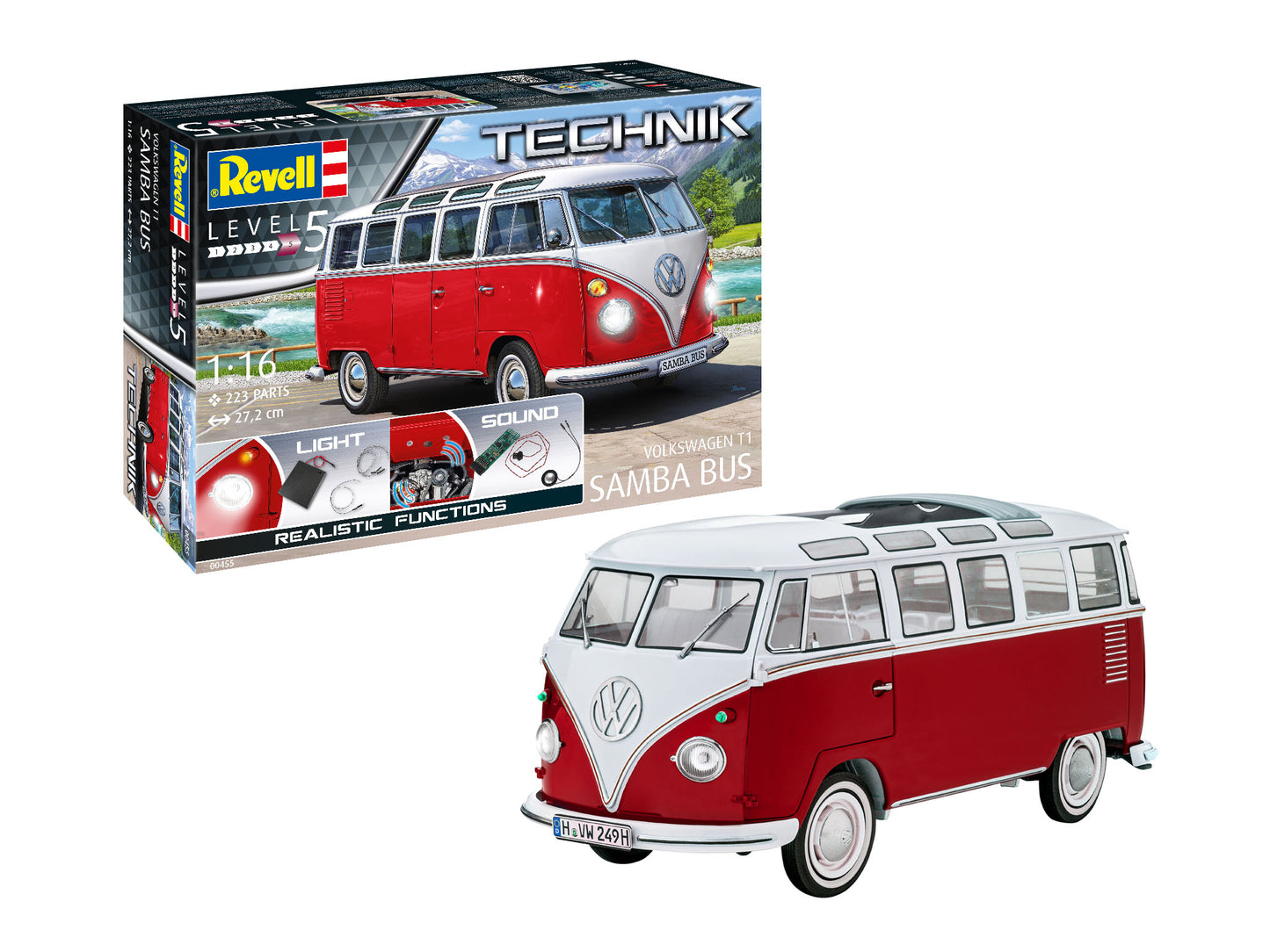 Revell RV00455 1:16 VW/Volkswagen T1 Samba Bus Technik with Lights & Sounds