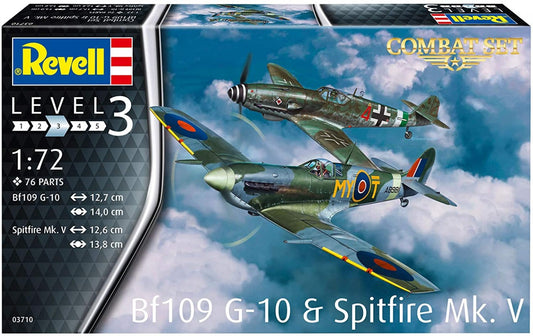 Revell 03710 1:72 Combat Set Messerschmitt Bf-109G-10 & Supermarine Spitfire Mk.V
