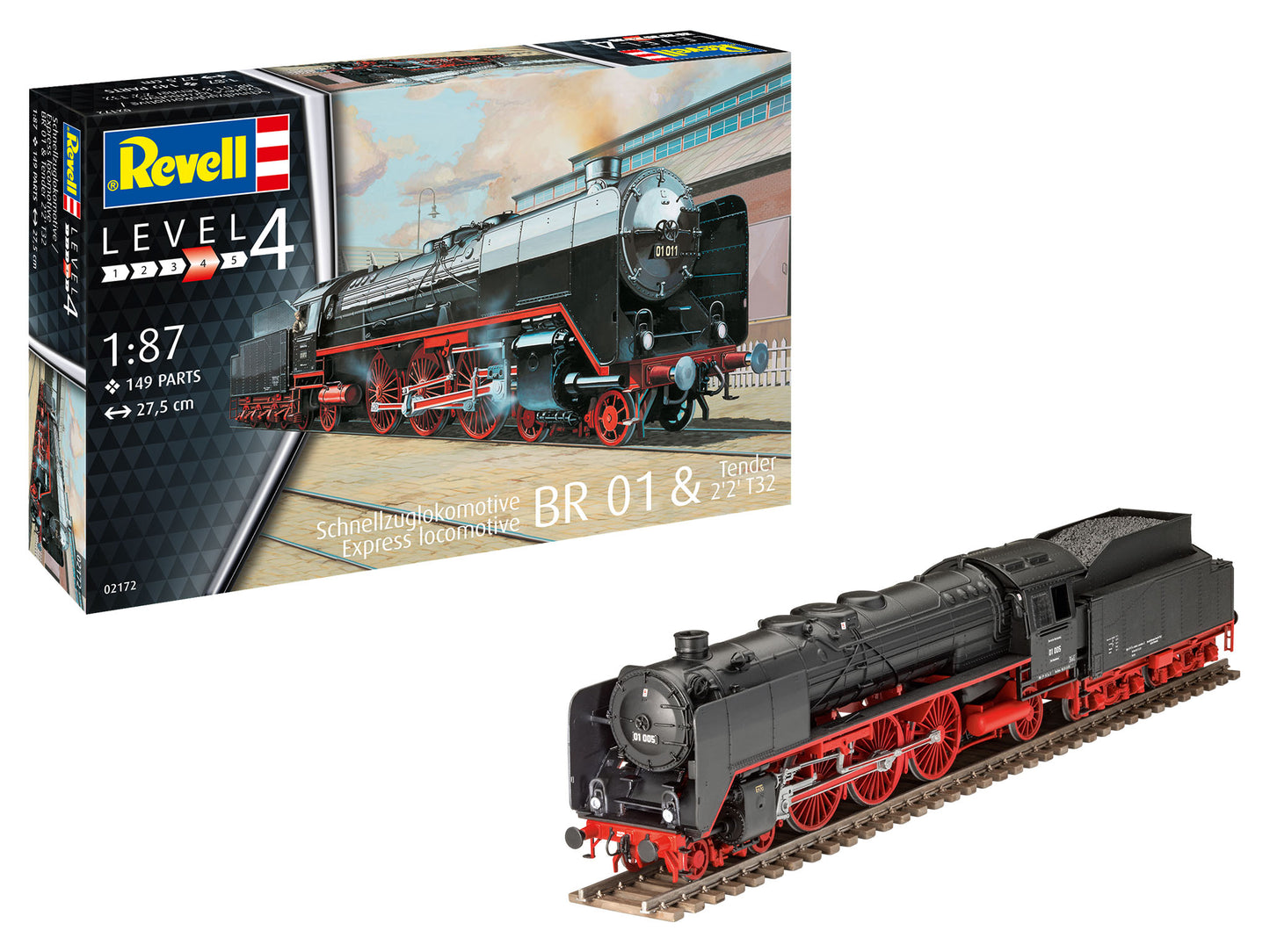 Revell 02172 1:87 Express Locomotive BR 01 & Tender 2'2' T32