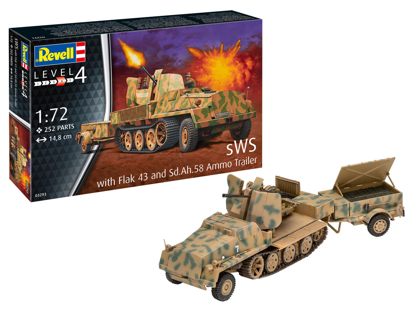 Revell 03293 1:72 sWS with Flak 43 and Sd.Ah.58 Ammo Trailer