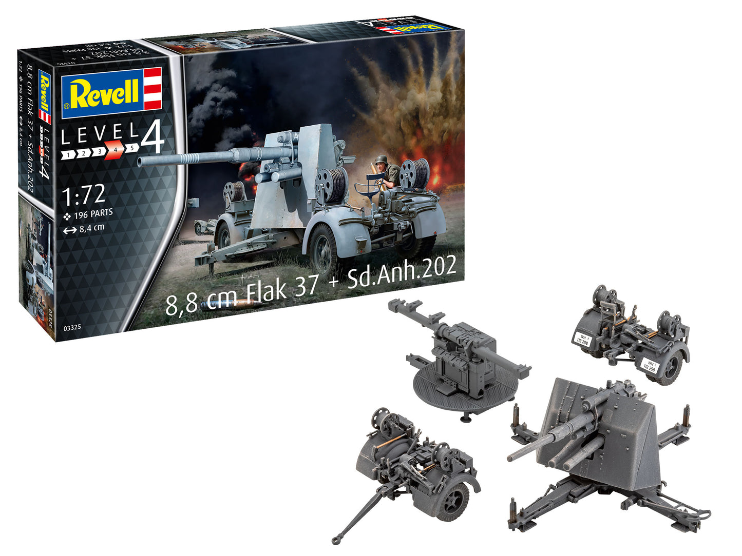 Revell 03325 1:72 8,8cm Flak 37 + Sd.Anh.202