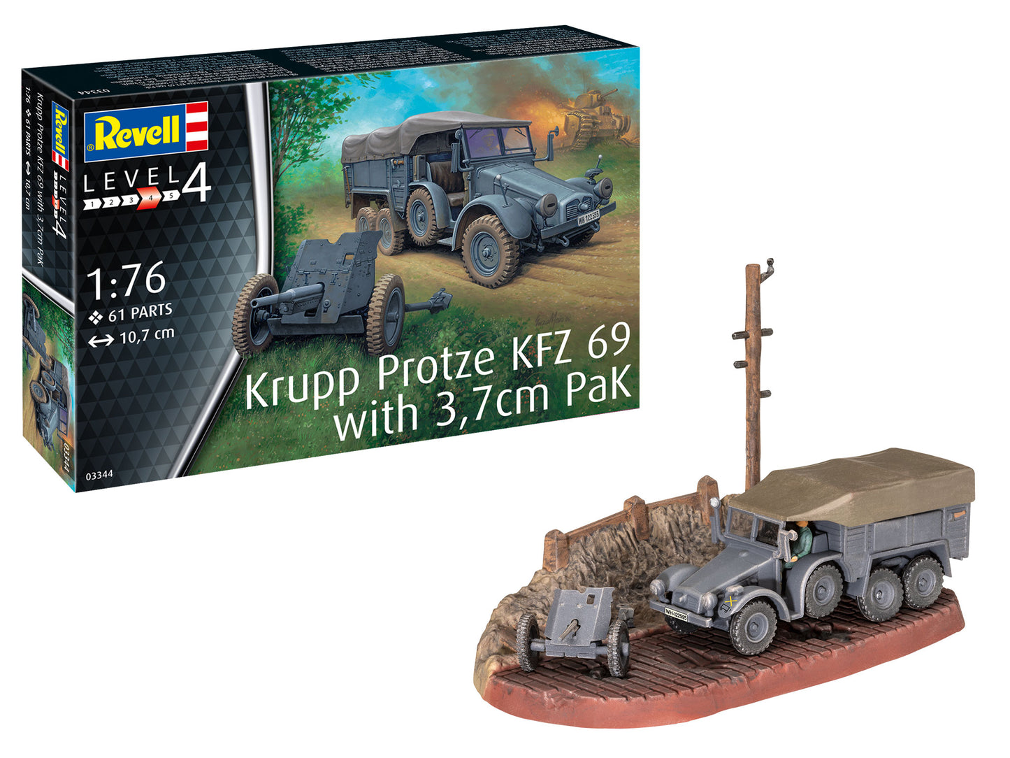 Revell 03344 1:76 Krupp-Protze Kfz.69 with 3.7cm Pak