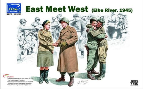 Riich Models RV35014 1:35 East meet West (Elbe River. 1945) (WWII) Soviet and American troops (WWII)