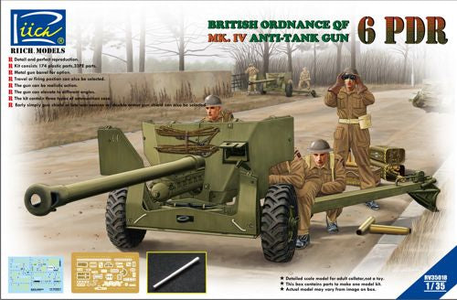 Riich Models RV35018 1:35 Ordnance QF 6-Pdr. Mk.IV Late War Infantry Anti-tank Gun (w/Metal gun barrel)