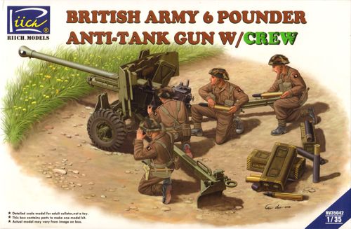 Riich Models RV35042 1:35 British Army 6 Pounder Infantry Anti-tank Gun with Crew(4 Figures)