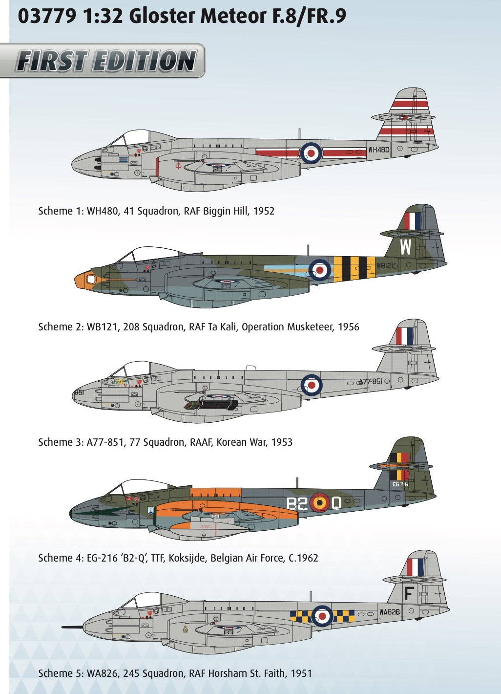 Revell 03779 1:32 Gloster Meteor F.8/FR.9 “First Edition” boxing
