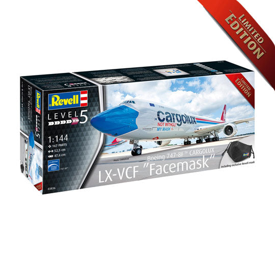 Revell 03836 1:144 Boeing 747-8F CARGOLUX LX-VCF "Facemask" Limited Edition