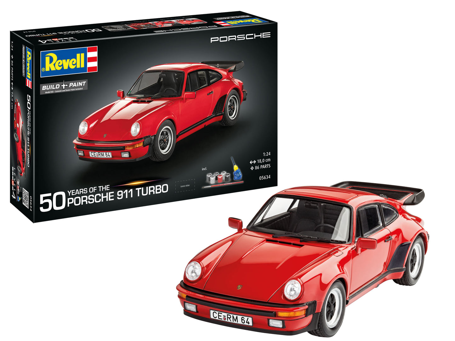 Revell 05634 1:24 Gift Set Porsche 911 Turbo 50th Anniversary