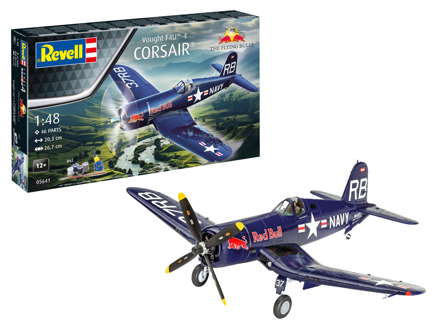 Revell 05641 1:48 Vought F4U-4 Corsair: Flying Bulls 25th Anniversary Gift Set