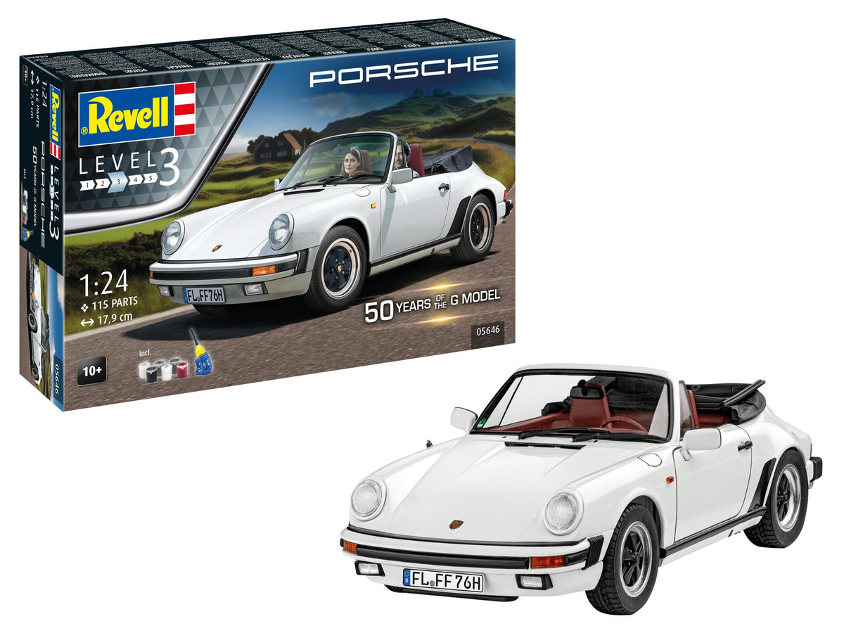 Revell 05646 1:24 Gift Set Porsche 911 G-Model Cabrio 50th Anniversary