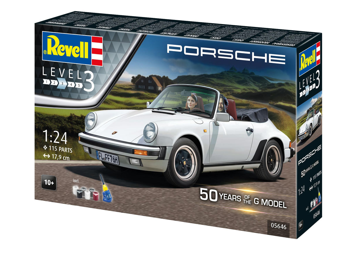 Revell 05646 1:24 Gift Set Porsche 911 G-Model Cabrio 50th Anniversary