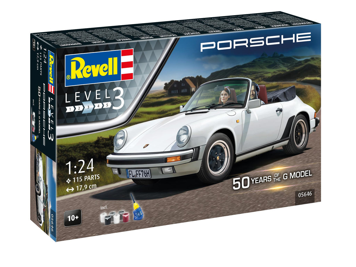 Revell 05646 1:24 Gift Set Porsche 911 G-Model Cabrio 50th Anniversary