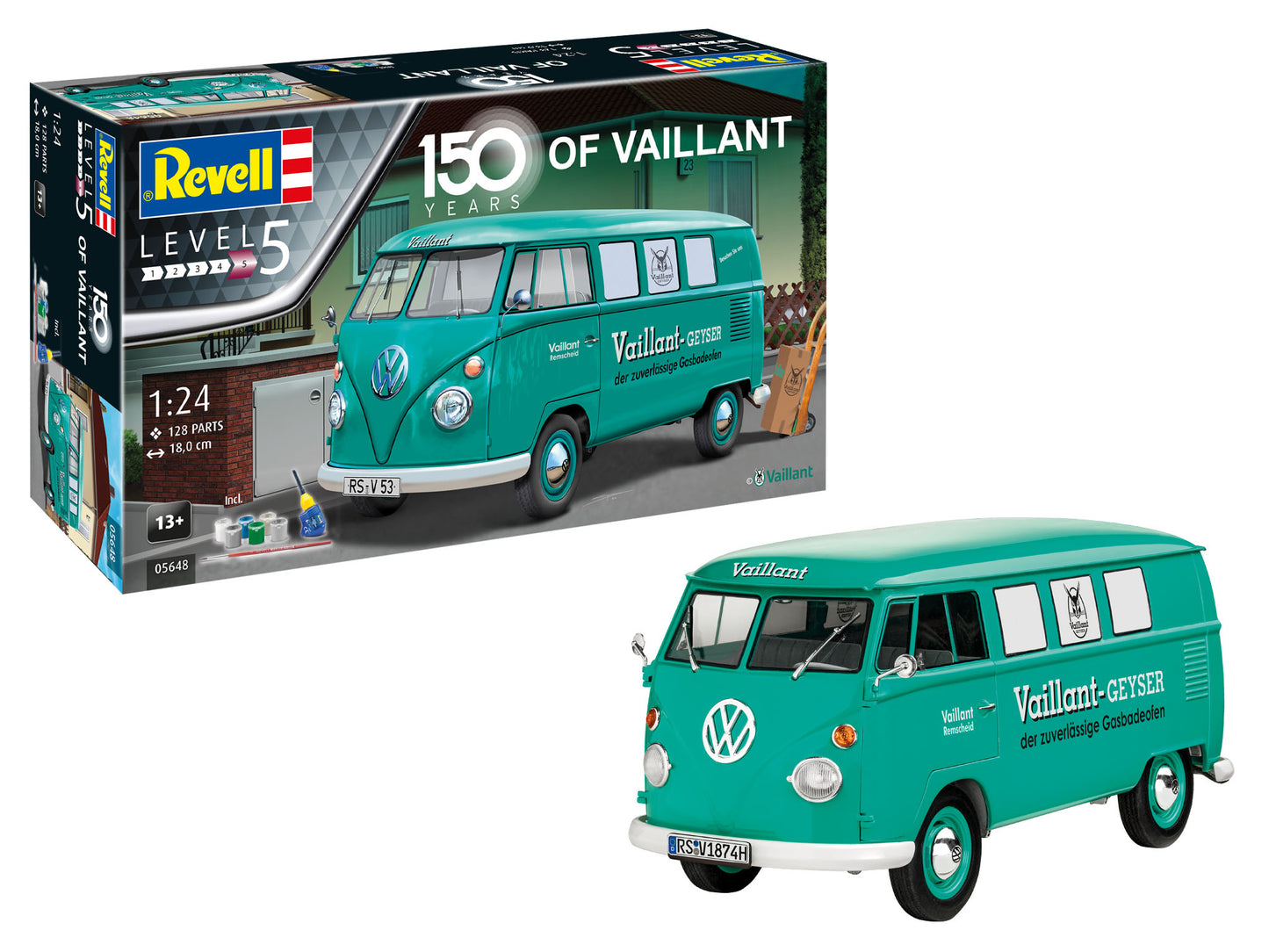 Revell 05648 1:24 Gift Set VW T1 Bus '150th Vaillant Anniversary'